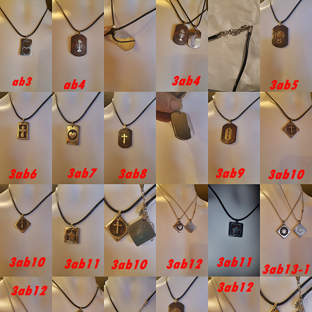 Nw Laser Etched Stainless Steel Wood Dog Tag Lot 1